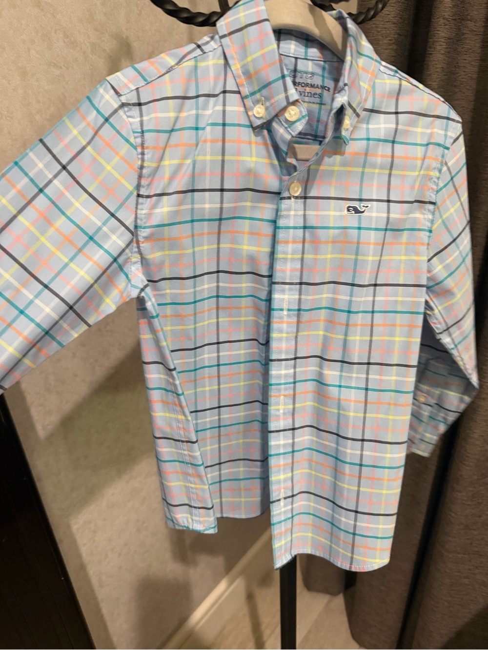 Vineyard Vines Pastel Plaid Button-Down Shirt size 4